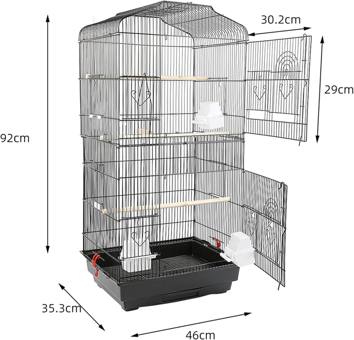 MINGYI Vogelkäfig innen und aussen, Vogelkäfig mit Griff, Voliere Vögel für Papageien/Wellensittiche
