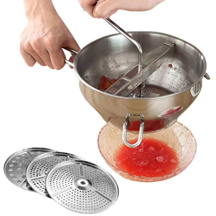 Passier Edelstahl Marmelade Mit 3 Frässcheiben 33x9x20cm Küchen Manuell Zum Mischen Und Gitter Von F