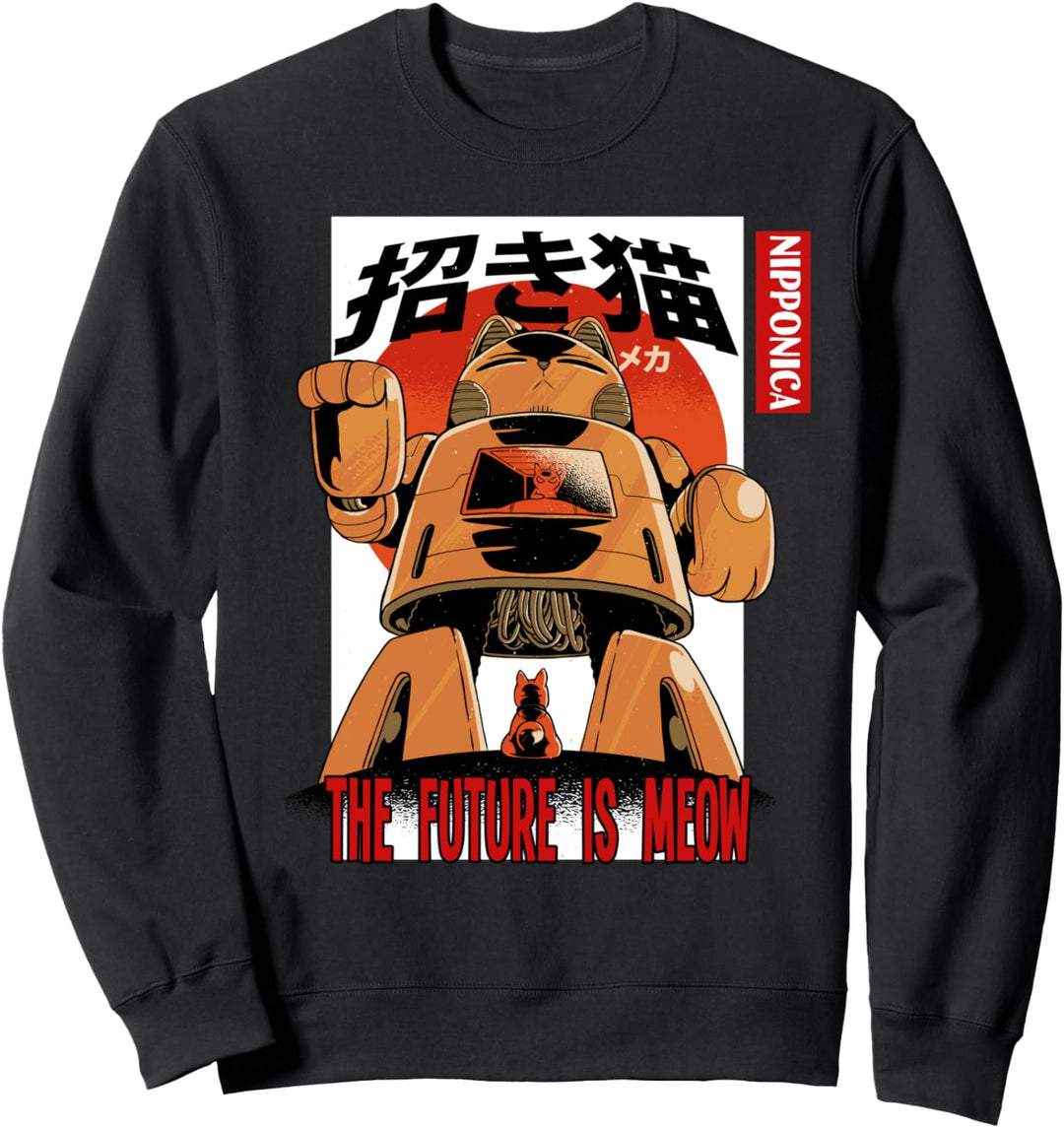 Mecha Cat The Future Is Meow Japanese Aesthetic Anime Robot Sweatshirt