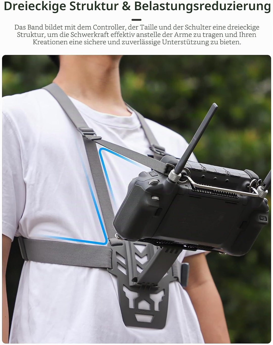Fututech Ergonomische Halterung für DJI RC Plus, verstellbare Halterung für Drohnen-Fernbedienung, J