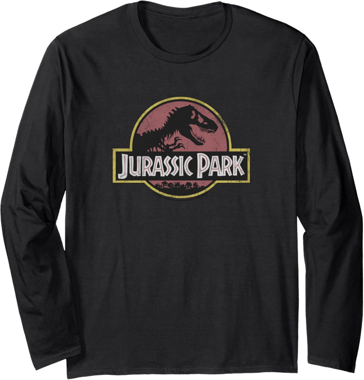Jurassic Park Original Fossil Silhouette Faded Logo Langarmshirt