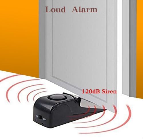 EMDMAK Türstopper-Alarm mit 120 dB Sirene, Türstopper für Zuhause und Reisen, Schwarz, 2 Stück Two p