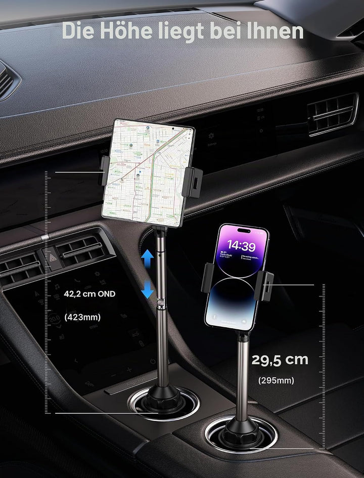 JSAUX Handyhalterung Auto Getränkehalter für Auto KFZ, Multi-verstellbar Ultra-Stabil Handy Halterun