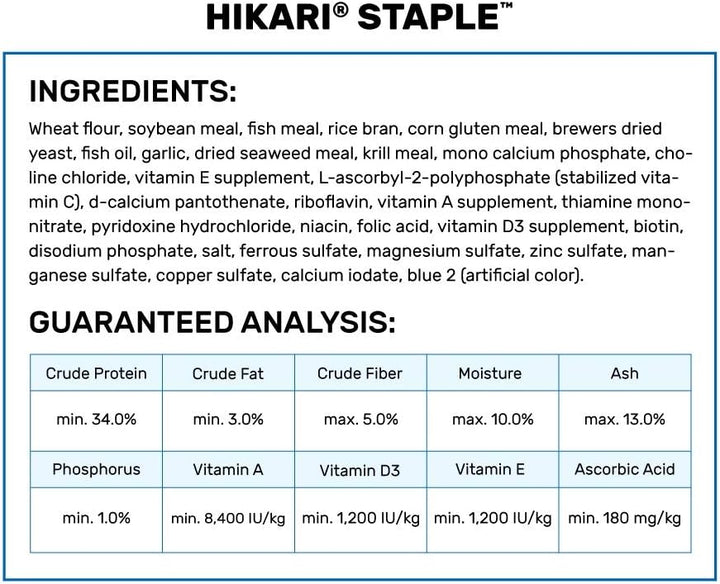Hikari Staple Japanisches Koifutter, Inhalt:5.0 kg, Grösse:2.7-4.0 mm