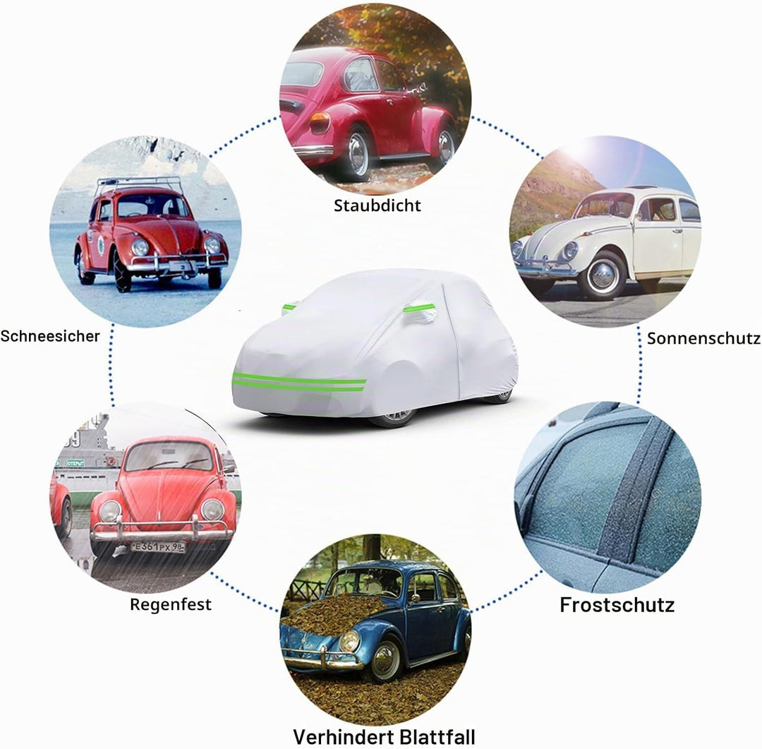 Autoabdeckung Vollgarage Ersatz für VW Beetle 1960-1980, Allwetter Reflektierende Autoabdeckung mit