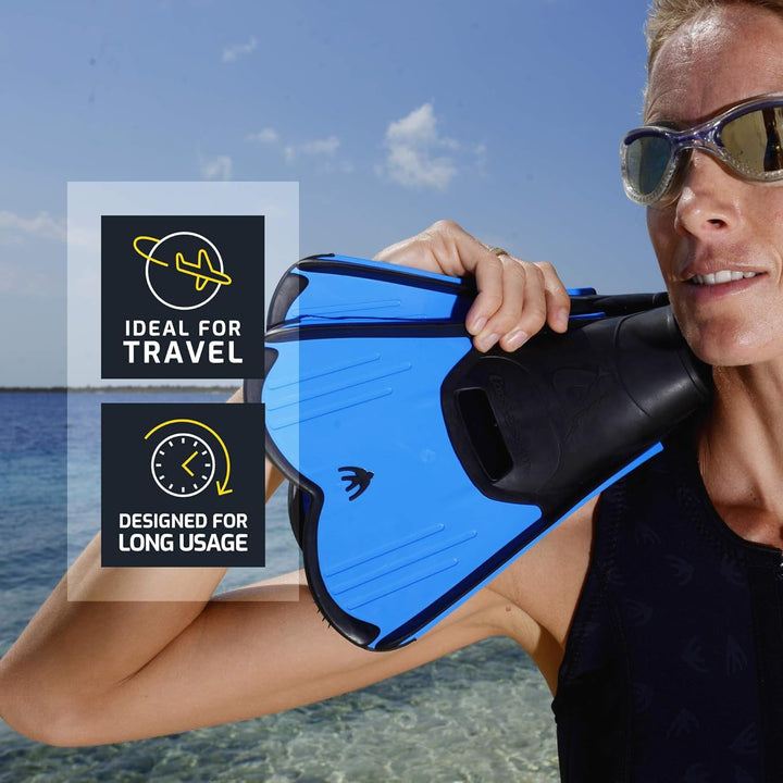Cressi Light Fins-Kurze Flossen Zum Schnorcheln Schwimmen, Wassertraining, Verfügbar für 45/46 Blau/