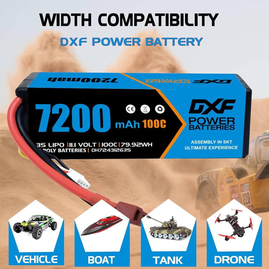 DXF 3S Lipo Akku 6750mAh 11,1V 100C 3S Hard Case mit T-Anschluss für FPV Racing Drohnen Hubschrauber