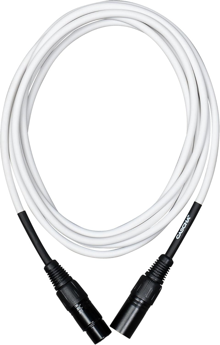 Cascha Standard Line Microphone Cable (XLR), White, 6m