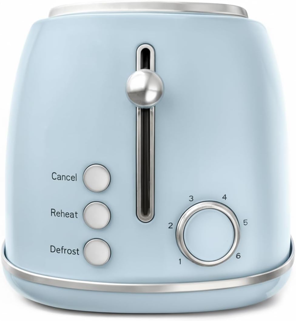 SWEISS Toaster GRV6 Vintage, 2 Toastschlitze, 6 Leistungsstufen, Auftaufunktion, Baguette-Funktion,