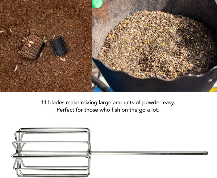 EVTSCAN Universal-Schneebesen aus Edelstahl zum Angeln und Mischen von Grundfutter, kompatibel mit d
