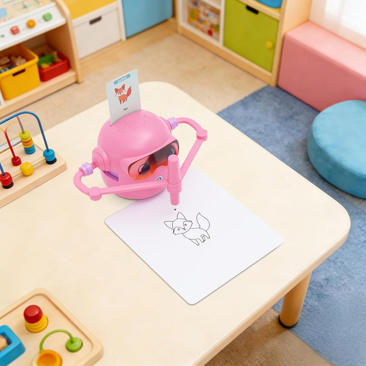 Interaktiver Zeichenroboter Kinder 3-10 Jahre Educational Drawing Robot mit 100 Karten Malen Lernen