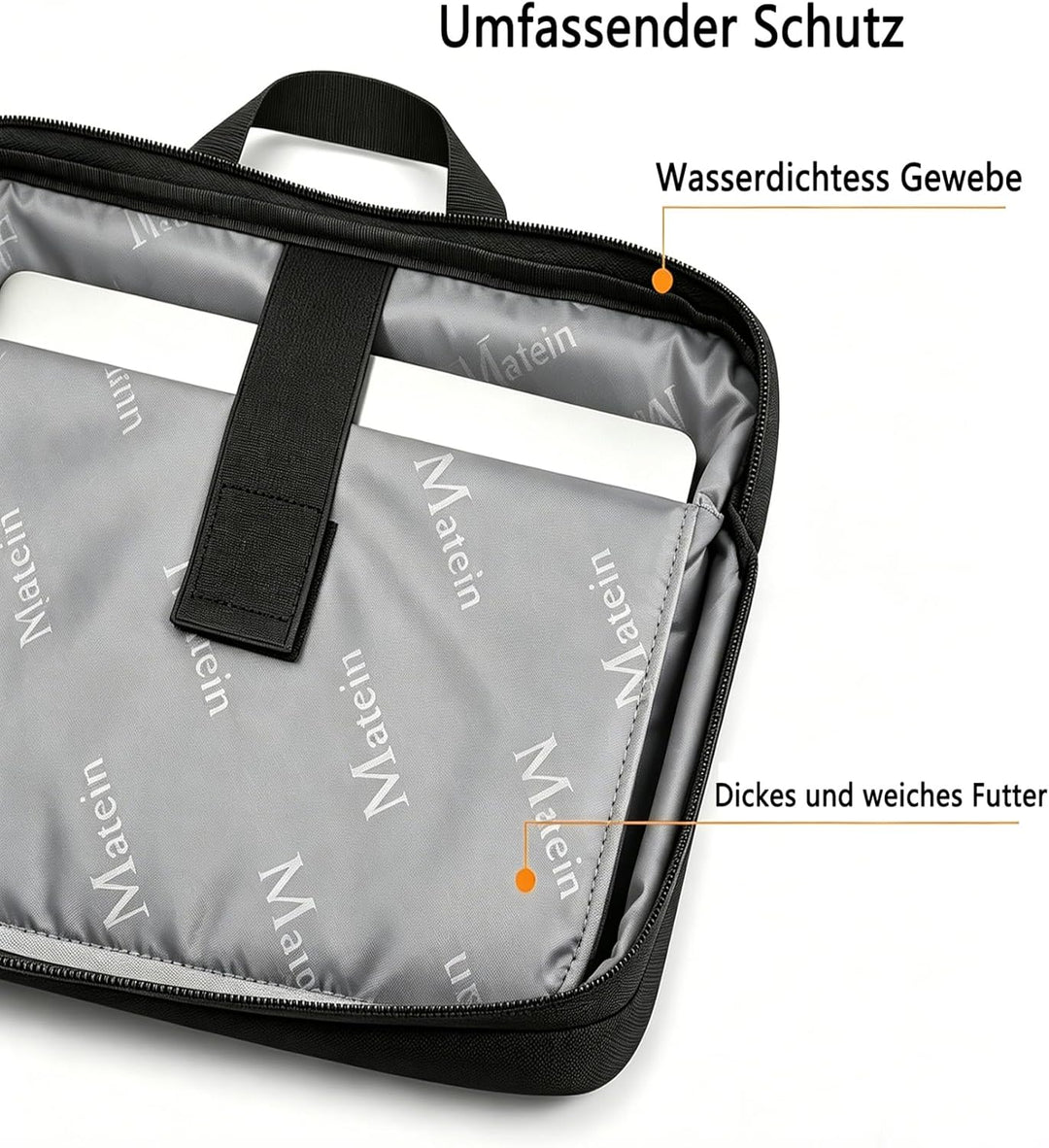 MATEIN Laptophülle 15,6 Zoll, Laptop Hülle Wasserdicht Laptoptasche Schutzhülle mit Griff, Laptop Sl