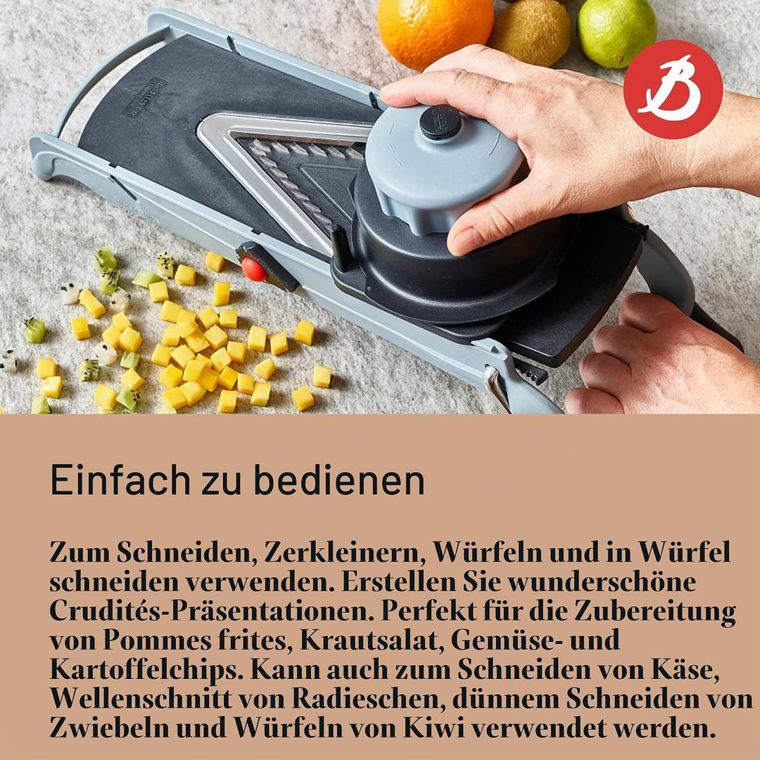 De Buyer Gemüsehobel und 2 Julienne, Edelstahl, Silber, 27.9 x 20.1 x 10.9 cm, 3-Einheiten