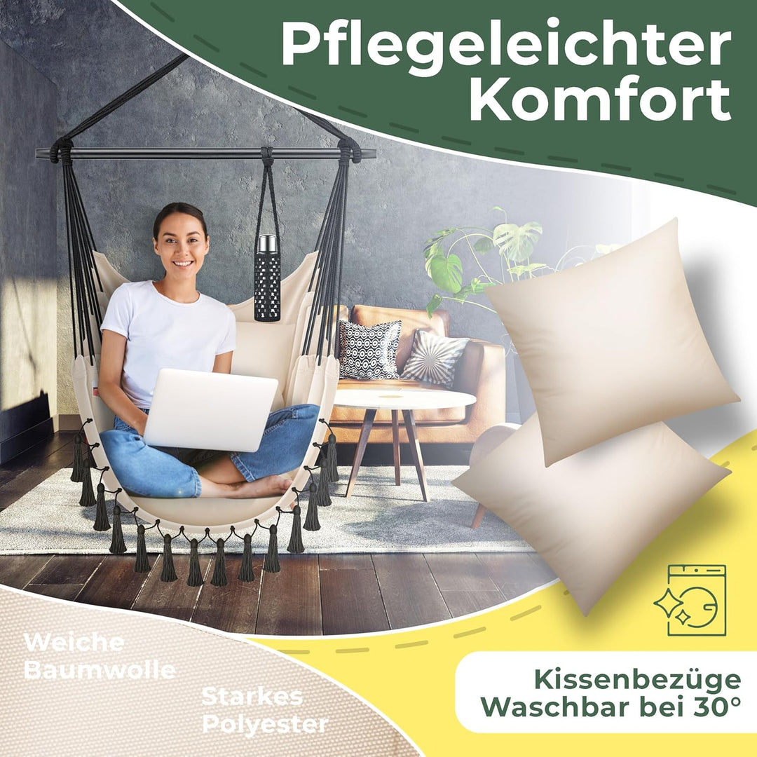 KESSER® Hängesessel Safari XXL Hängestuhl für Erwachsene & Kinder Hängematte bis 150 kg Hängesitz Au