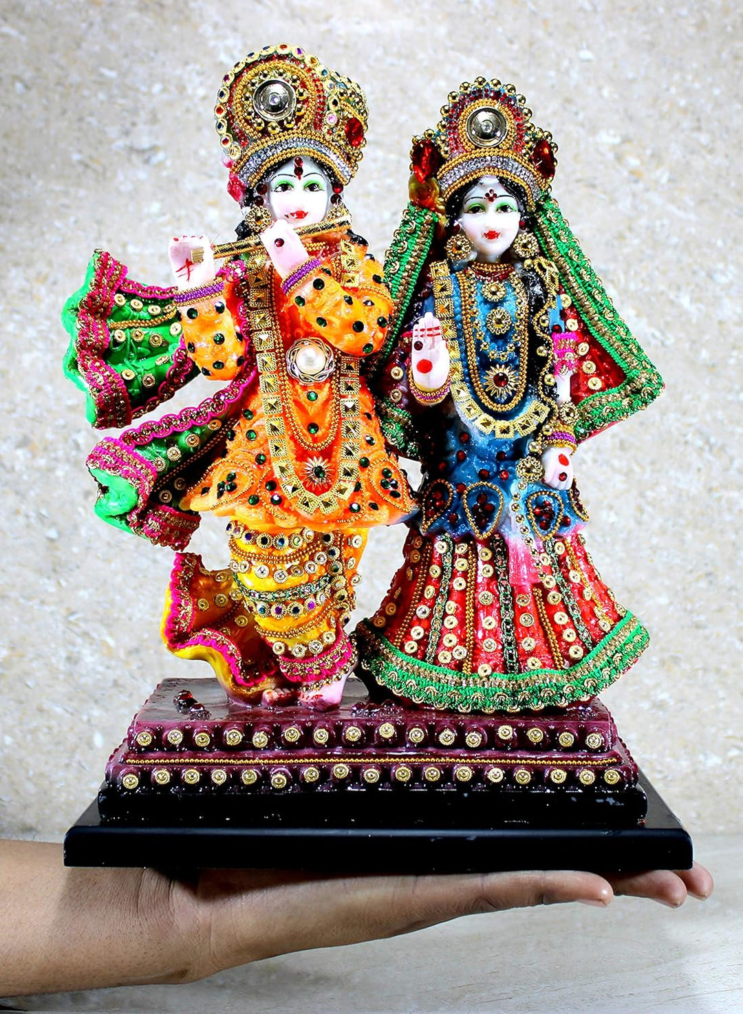 eSplanade Resin Radha Krishna on Chair Murti Idol Statue Sculpture (Radha Krishna Standing), Radha K