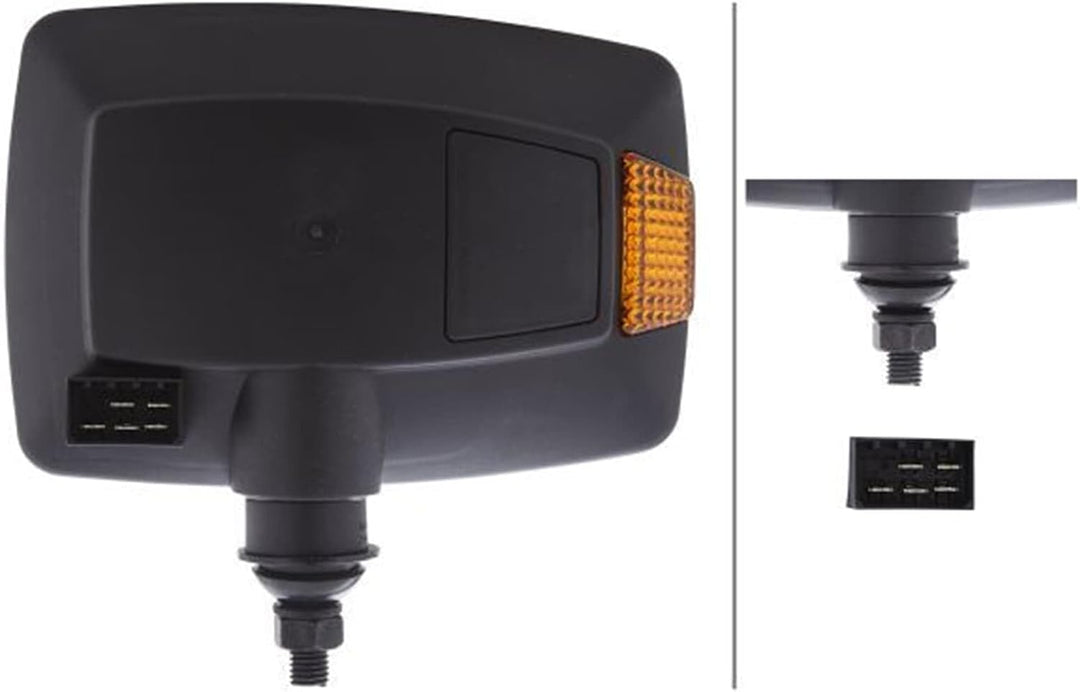 HELLA - Hauptscheinwerfer - 24V - Anbau - Lichtscheibenfarbe: gelb - Stecker: AMP - rechts - 1SA 996