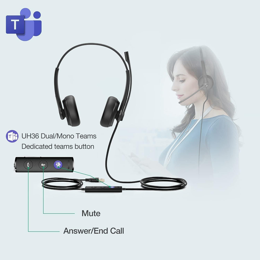 Yealink USB Headset UH34 Lite Dual Teams, UH34 Lite Dual Teams