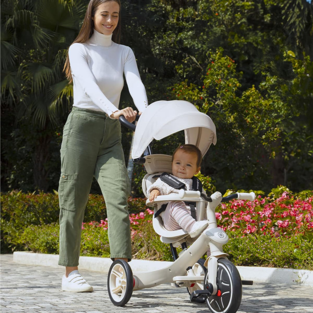Globber Explorer Trike 4in1 ECO – Kinderwagen, Dreirad und Laufrad, 10/8,5 Zoll, TPR-Sitz, höhenvers