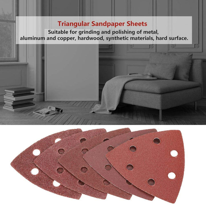 Sandpapiere, 100pcs 80mm dreieckiges Schleifpapier +1 Sand Pad für Bosch Fein oszillierende Multi-To