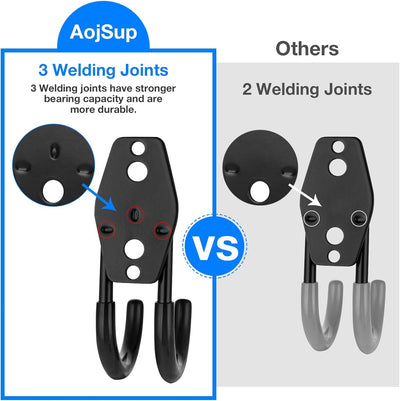 AojSup 6 Stück Garage Haken | Wandhaken für Garage, Wandhaken Garage Platzsparende, Schwerlast Aufbe