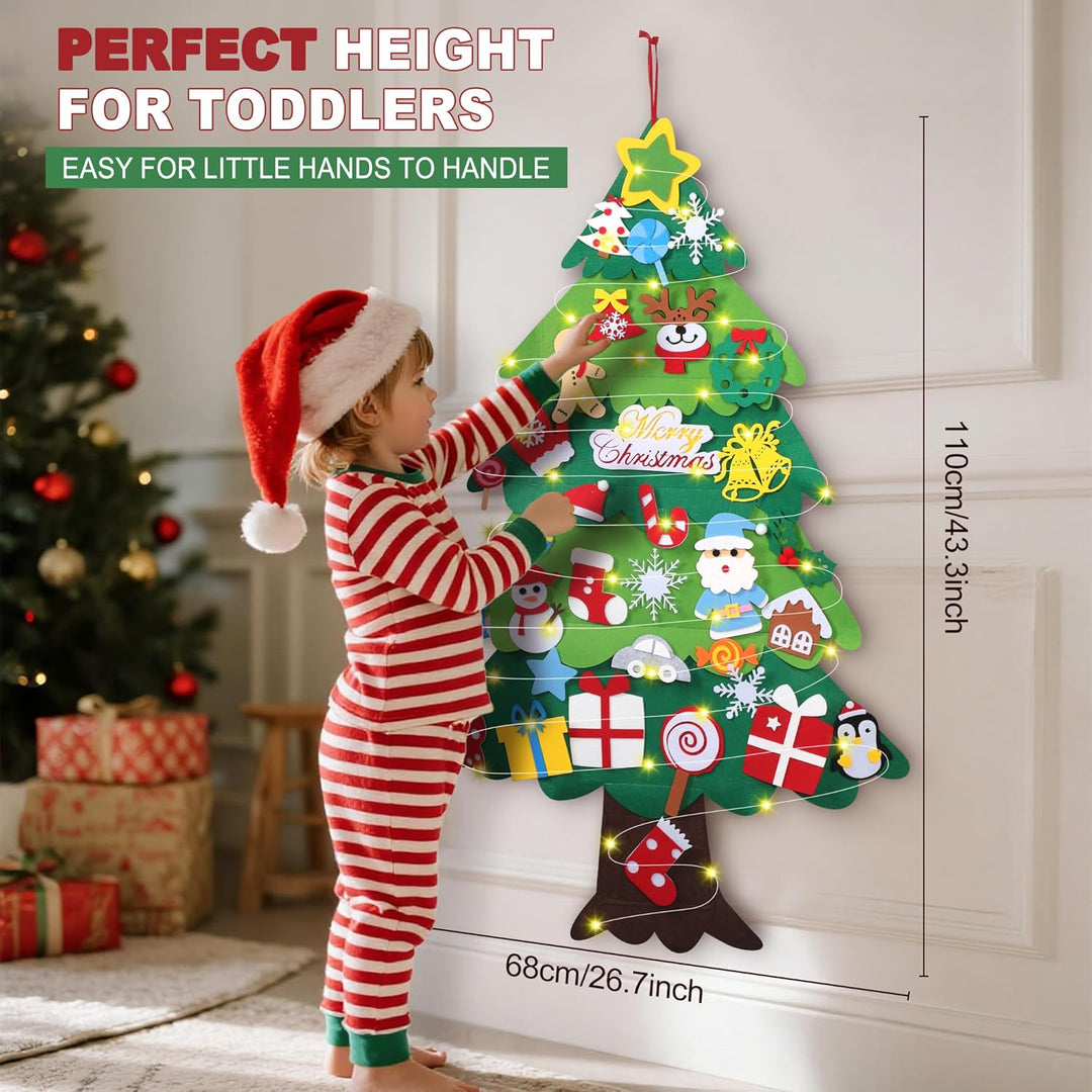 WEST STORY Filz Weihnachtsbaum für Kinder, 3.3Ft DIY Filz Tannenbaum Zum Schmücken mit 34 Ornamenten