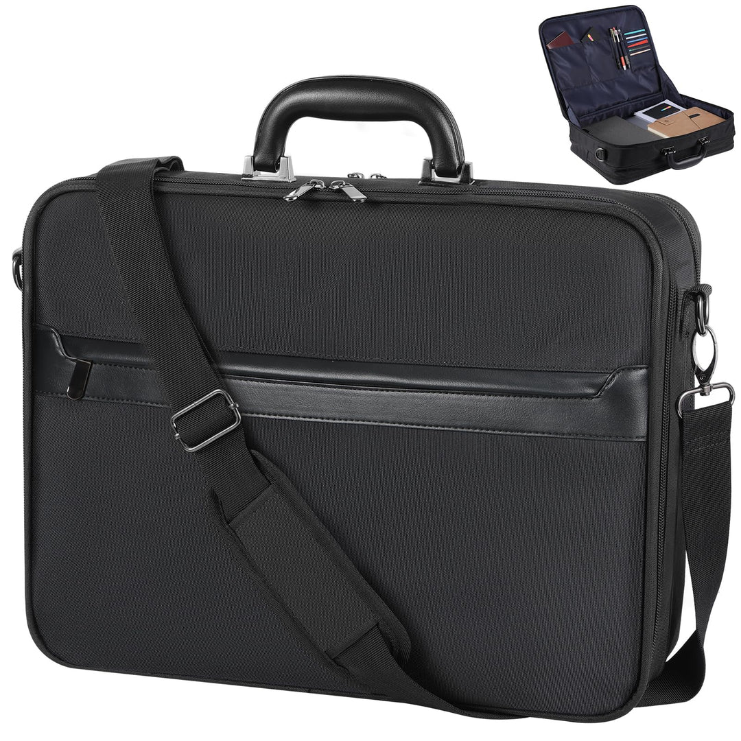 Jetviivid Aktentasche Herren, 15.6 Zoll Laptoptasche Gross, Wasserdichte Briefcase mit Schultergurt,