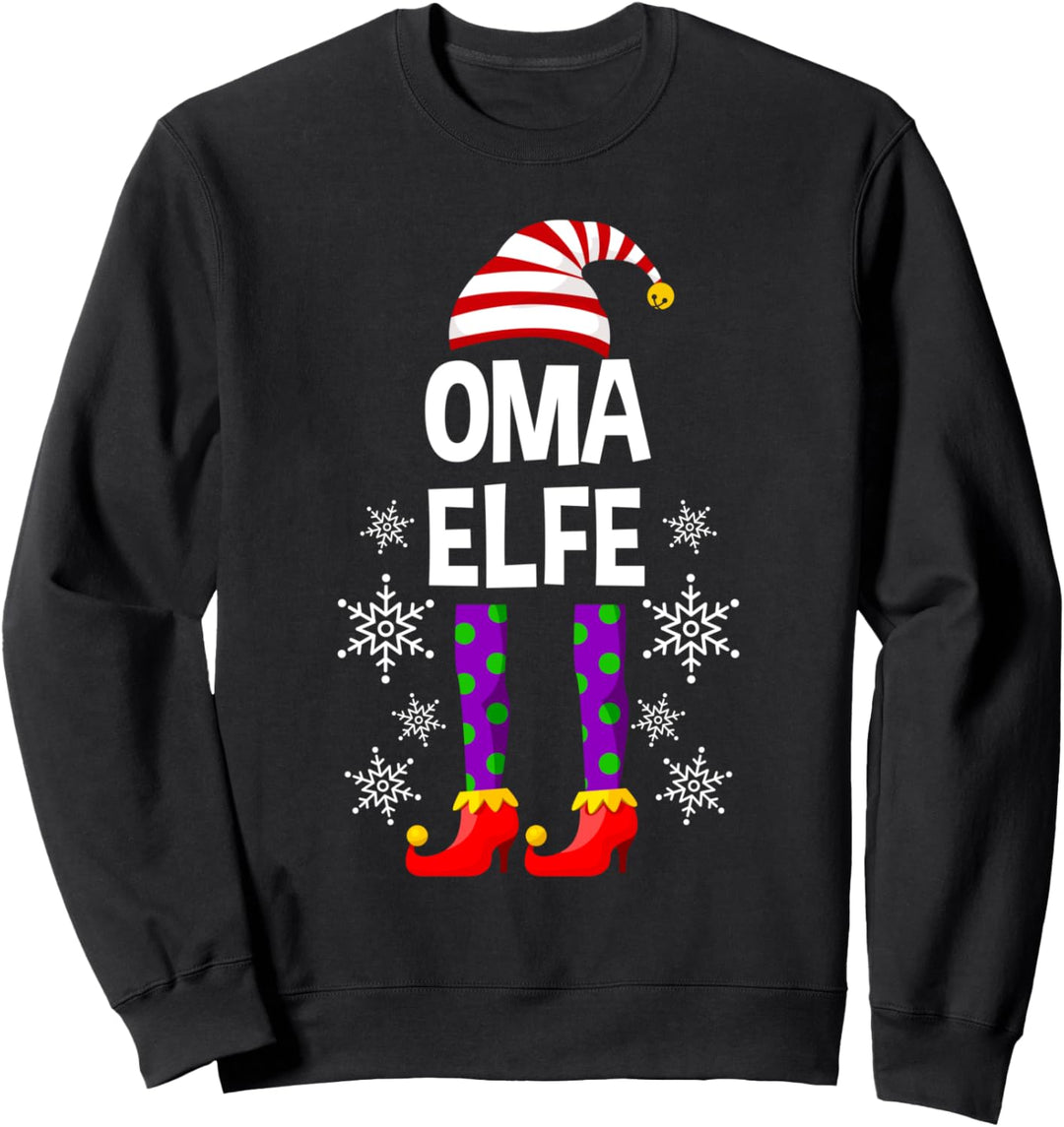 Oma Elfe Weihnachtself Grossmutter Partnerlook Weinachts Sweatshirt