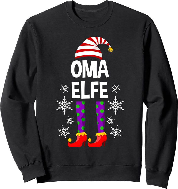 Oma Elfe Weihnachtself Grossmutter Partnerlook Weinachts Sweatshirt