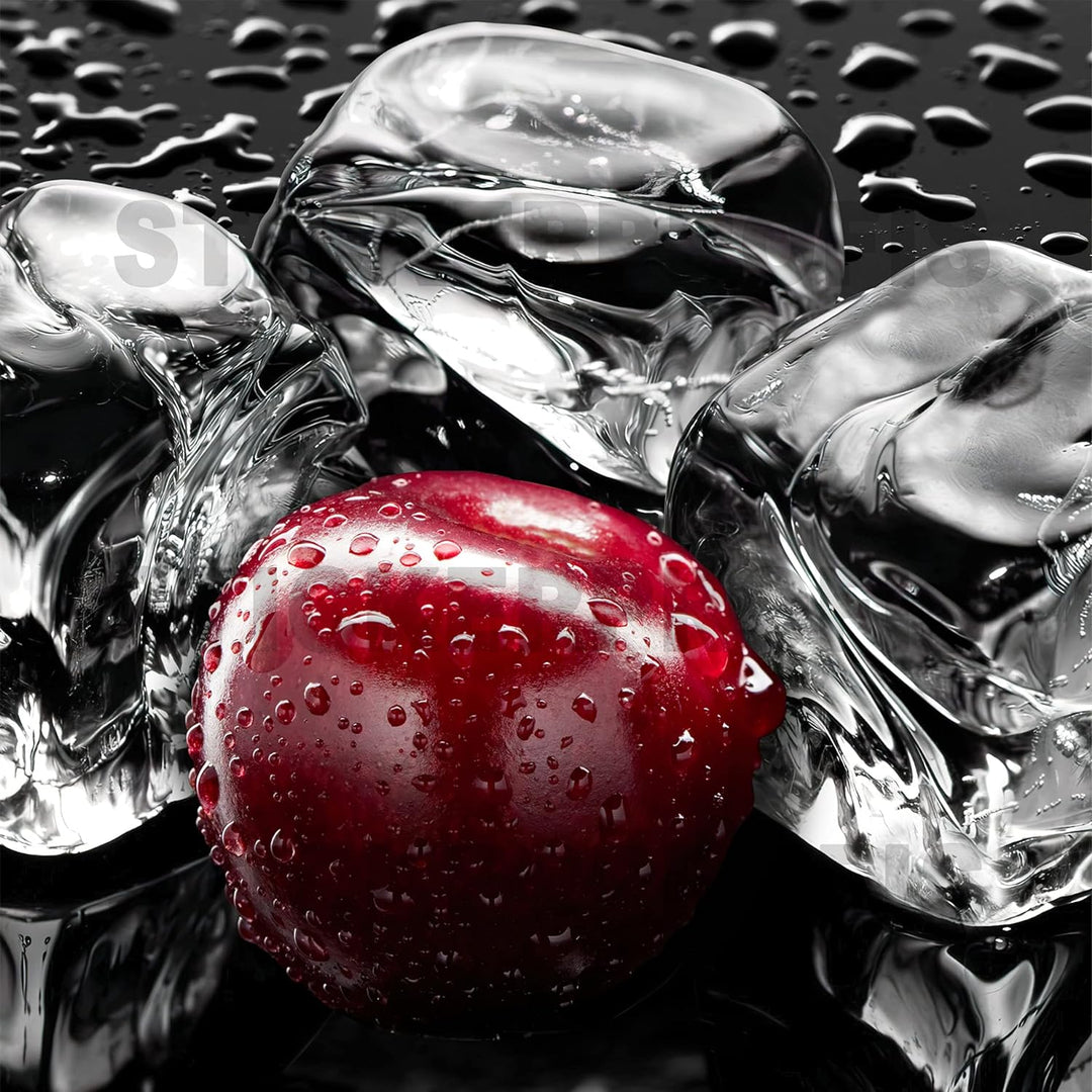 StickerProfis Küchenrückwand selbstklebend Glasoptik - Kirschen UND EIS - 1.8mm, Versteift, alle Unt