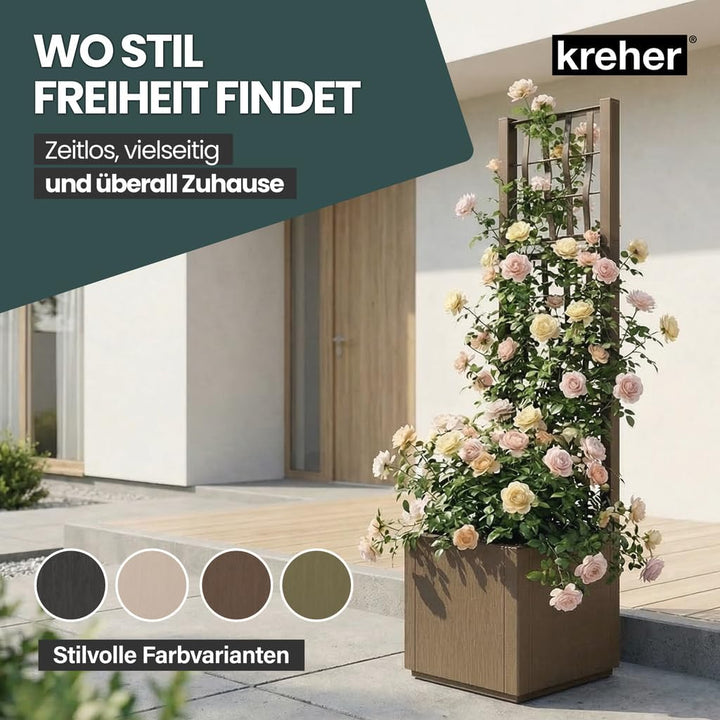 2 x Kreher® XL Rankgitter, Spalier mit Pflanzkasten aus robustem Kunststoff. In verschiedenen Grösse