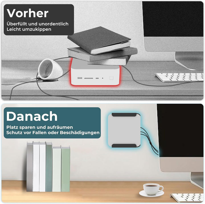Mini-PC-Halterung kompatibel mit Beelink Mini-PC – VESA-Halterung / Wandhalterung / Untertisch-Monta