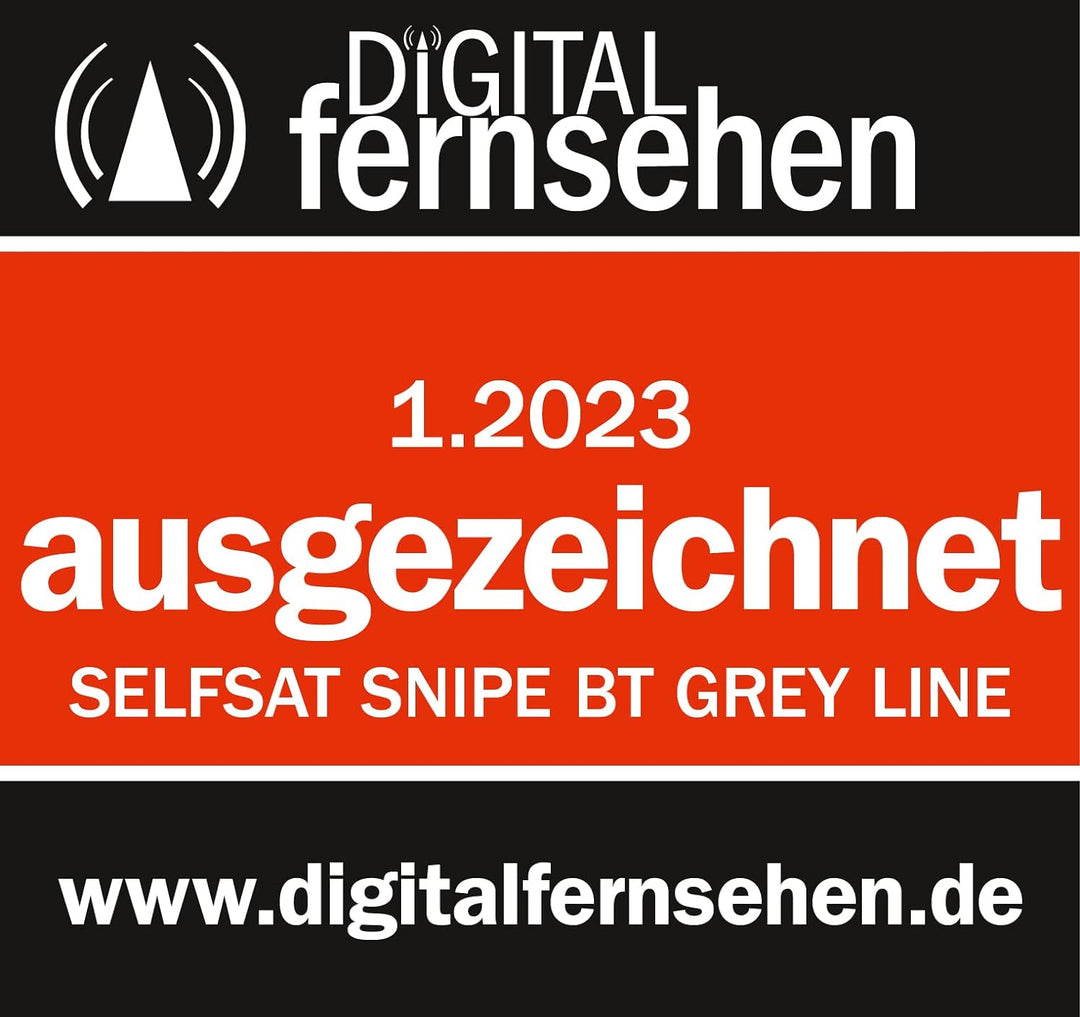 [Test: AUSGEZEICHNET*] Selfsat Snipe BT Grey Line Twin - automatische Camping Antenne incl. iOS/Andr
