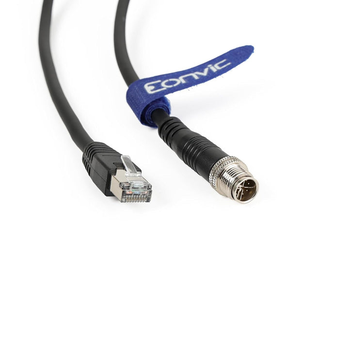 Eonvic Cognex Industrial Ethernet M12 X-Typ auf RJ45 High-Flex-Kabel (1 m, schwarz) Black 1M, Black