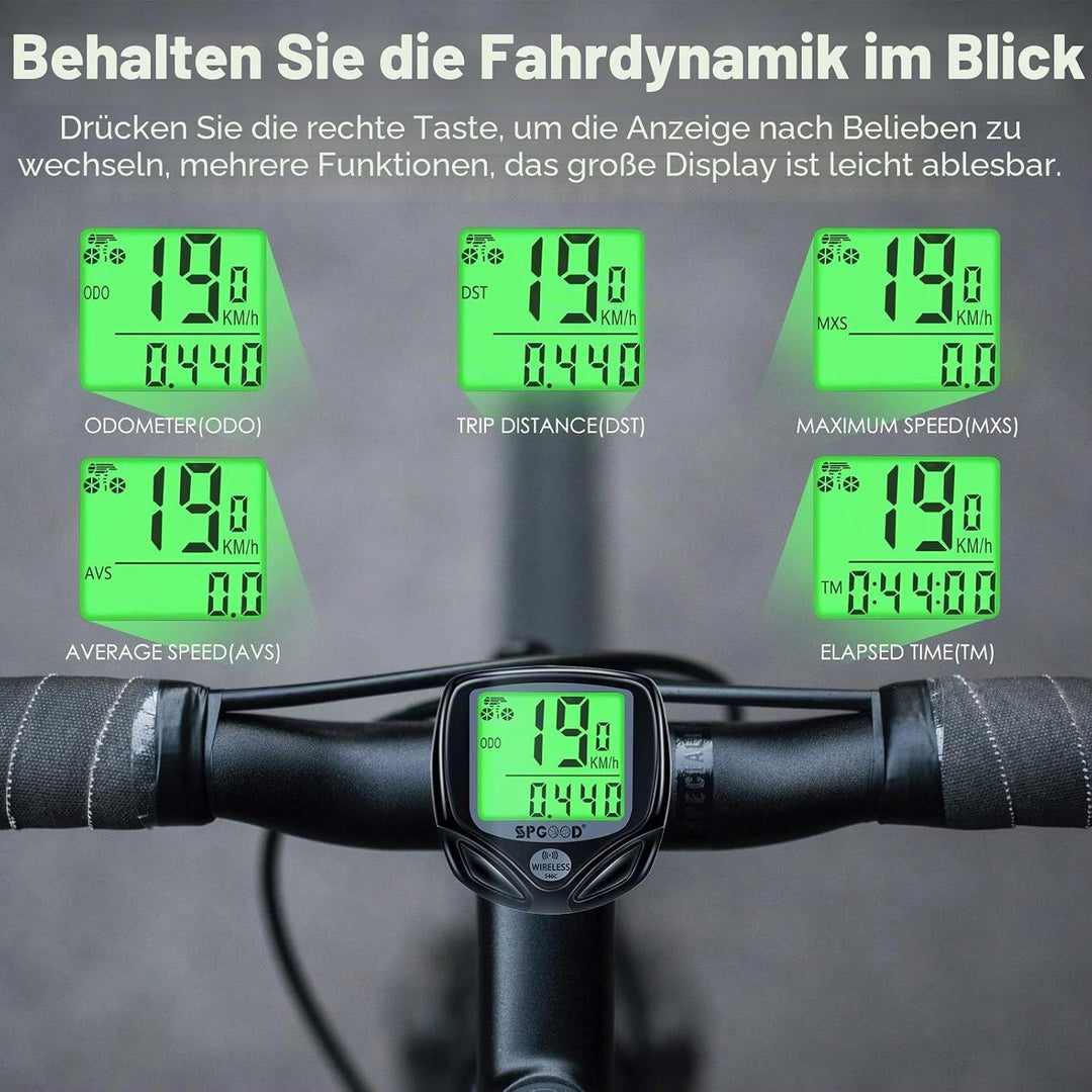 Fahrradcomputer Kabellos IP54 wasserdichte 16 Funktionen fahrradcomputer Wireless Bike Wireless Comp