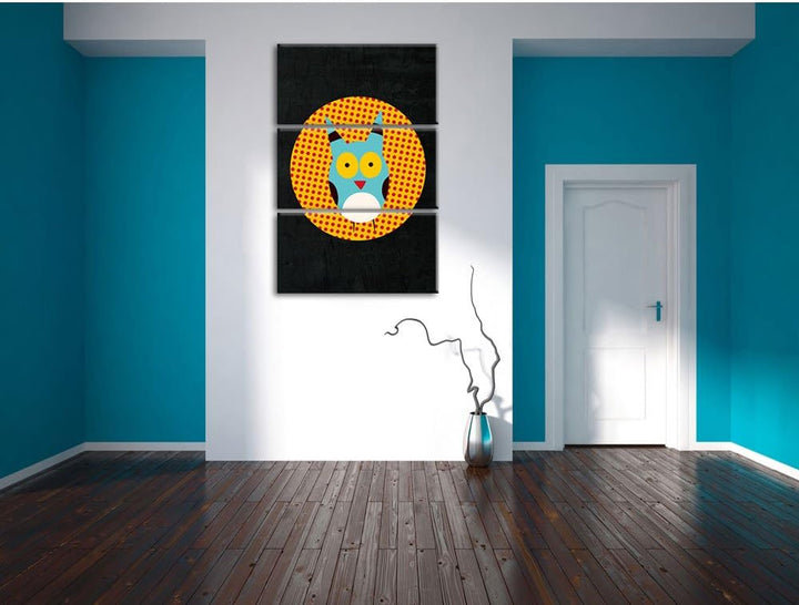 Pixxprint Vogel mit Hintergrund als Leinwandbild/Grösse: 3 Teilig (120x80) cm/Wandbild/Kunstdruck/fe