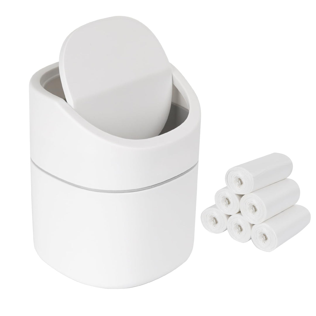 Mini tischmülleimer 2L mit Müllsäcken 180 Stück, tischabfalleimer mit deckel für Den Waschtisch Küch