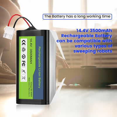 Tesvor X500 Akku, Aufgerüsteter 14.4V 3500mAh Super hohe Kapazität Li-Ion Akku für Eufy RoboVac Tesv