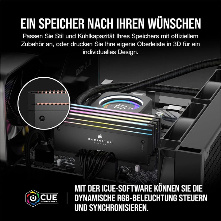 CORSAIR Dominator Titanium RGB DDR5 RAM 32GB (2x16GB) DDR5 6600MHz CL32 Intel XMP iCUE-Kompatibler C