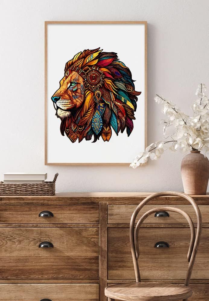 Holzpuzzle Erwachsene Löwe 300pcs, KAAYEE Puzzle Holz, Wooden Puzzle Unregelmässige Einzigartige For