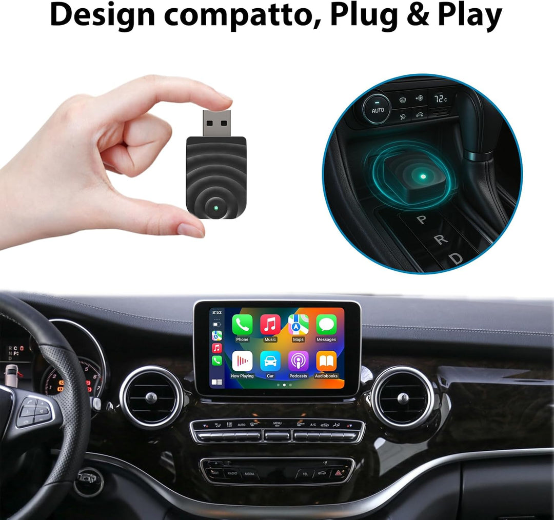 Sunweyer S21 Wireless CarPlay und Android Auto Adapter, 2 in 1 Auto Konnektivität Dongle, Plug & Pla