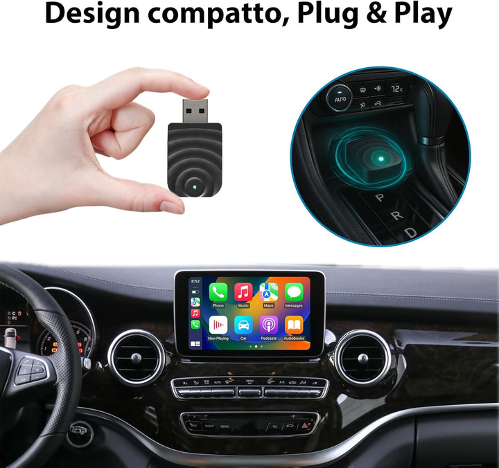 Sunweyer S21 Wireless CarPlay und Android Auto Adapter, 2 in 1 Auto Konnektivität Dongle, Plug & Pla