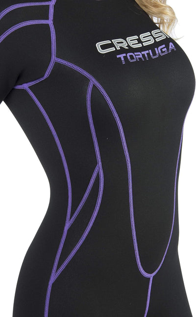 Cressi Tortuga Lady Wetsuit 2.5 mm - Shorty Neoprenanzug aus High Stretch Neopren für Frauen Schwarz