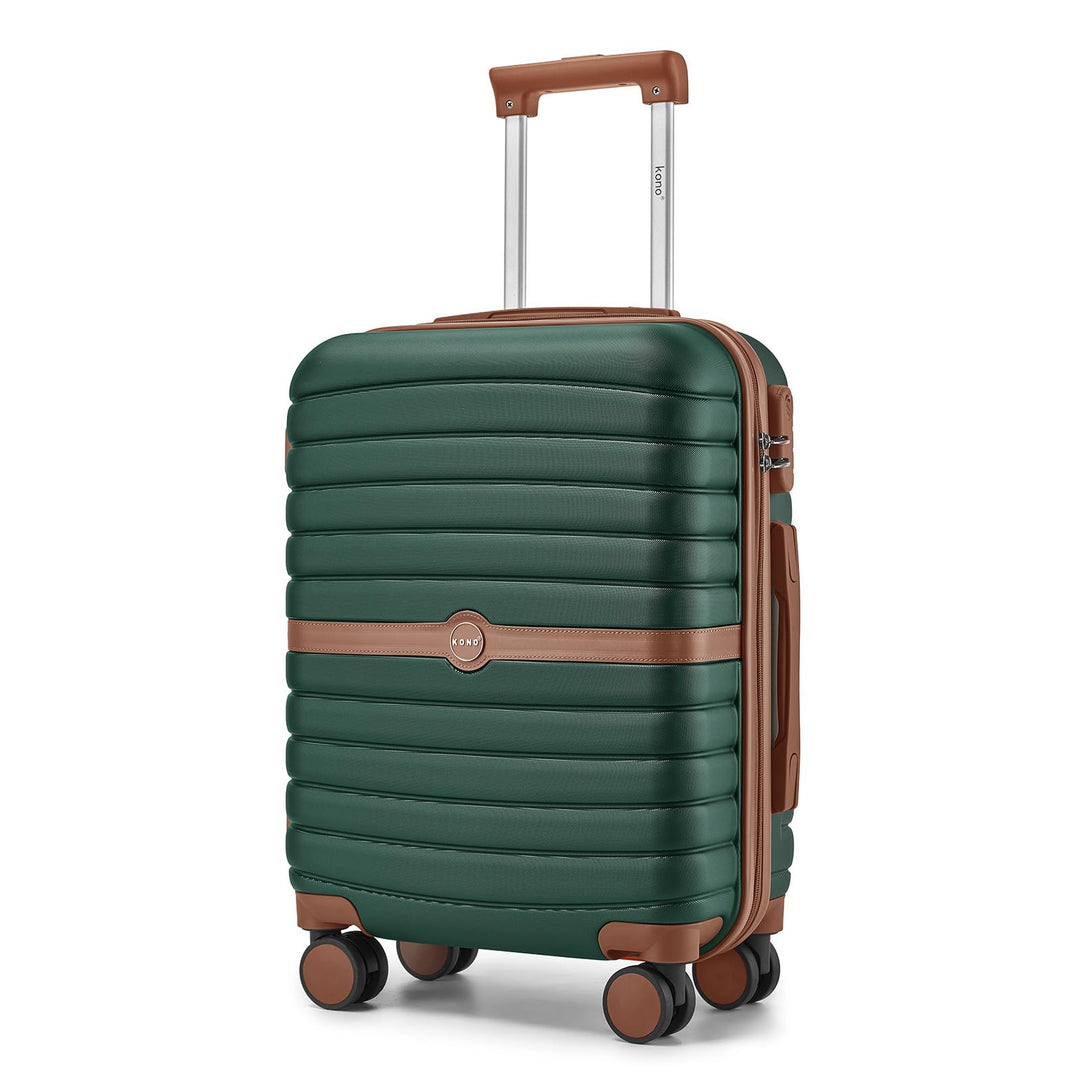 KONO Koffer Reisekoffer Trolley Handgepäck Koffer 55x40x20cm von ABS+PC Hartschalenkoffer mit Zwilli