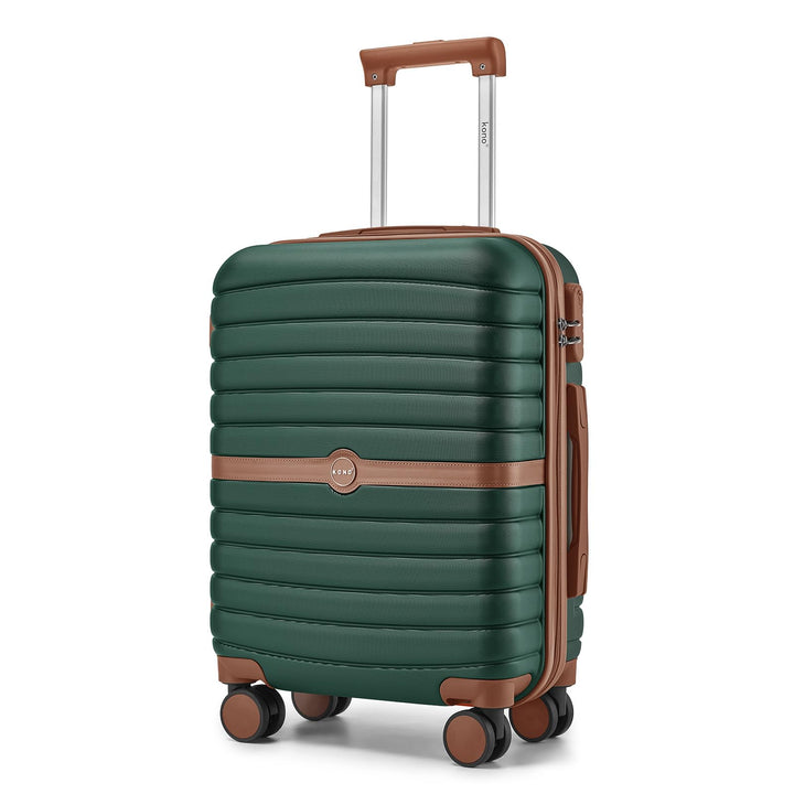 KONO Koffer Reisekoffer Trolley Handgepäck Koffer 55x40x20cm von ABS+PC Hartschalenkoffer mit Zwilli