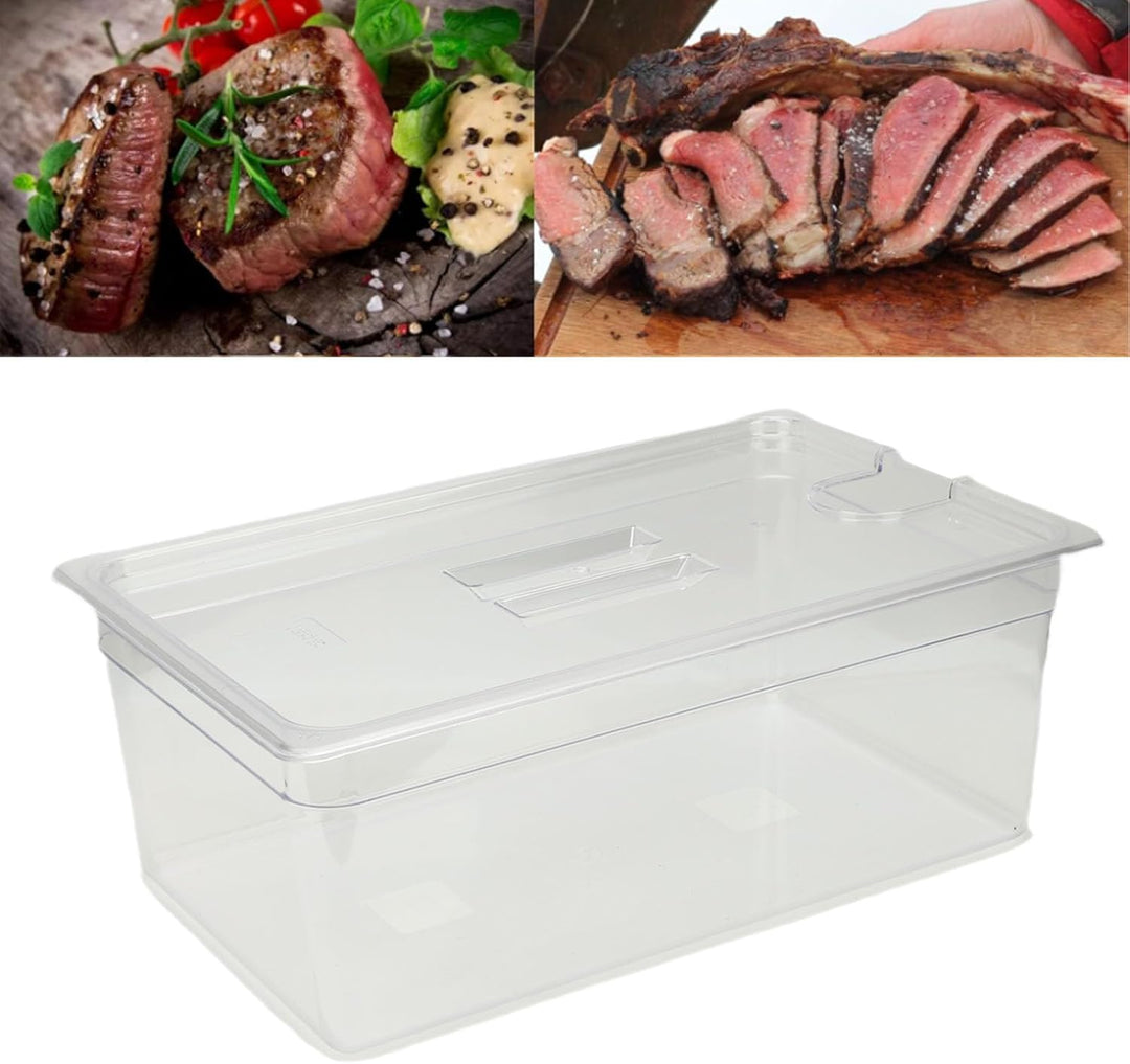 Qcwwy Weiteres Zubehör für Küchengeräte, Sous-Vide-Behälter mit Deckel, 25 Liter, für Praktisch Alle