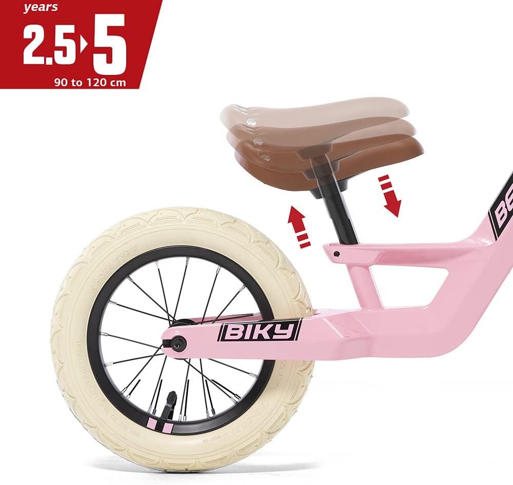 BERG Biky Retro Green Laufrad, 12'' Kinderfahrrad, Für Kinder von 2 bis 5 Jahre, Retro Grün Pink, Pi