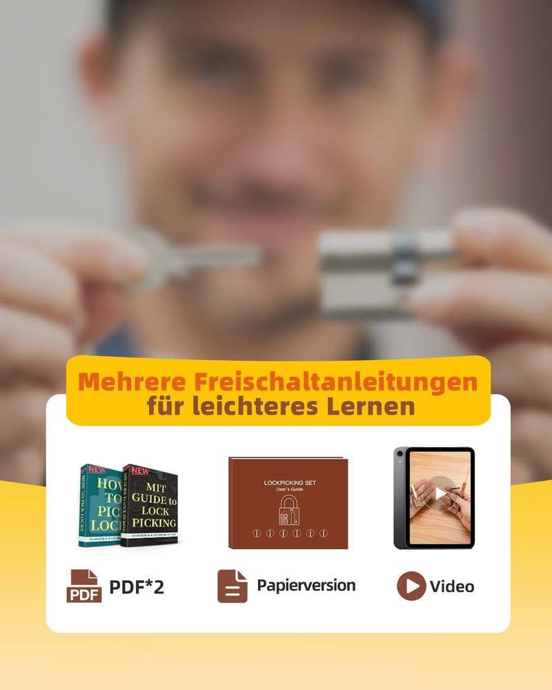 Eventronic 36+5 Stück Lockpicking Set, [2024 Neue Schwierigste Schlösser Hinzufügen] Dietrich Set mi