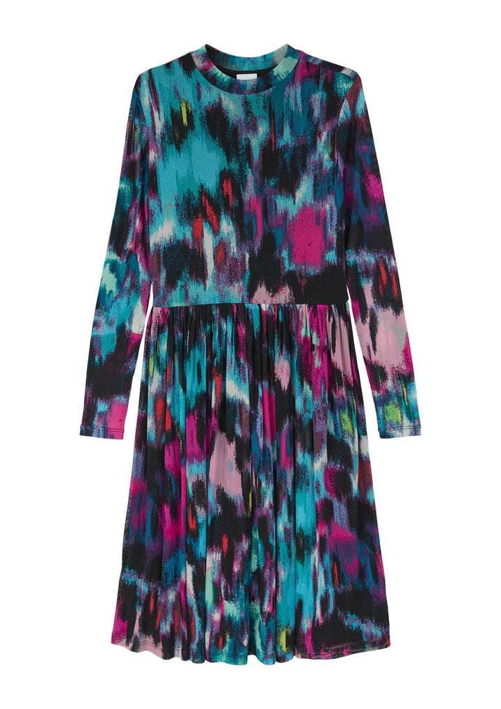 s.Oliver Mädchen Volant Kleid 146 Mehrfarbig|schwarz 99a1, 146 Mehrfarbig|schwarz 99a1