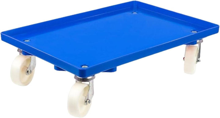 SparSet 2X Transportroller für Euroboxen 60x40cm mit Kunststoffräder blau | Geschlossenes Deck | 2 L