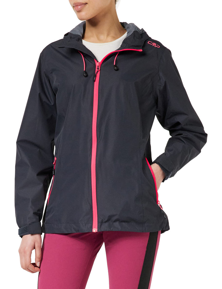 CMP Damen Regenjacke Woman Rain Jacket Fix Hood 36 Anthrazit-glanz, 36 Anthrazit-glanz